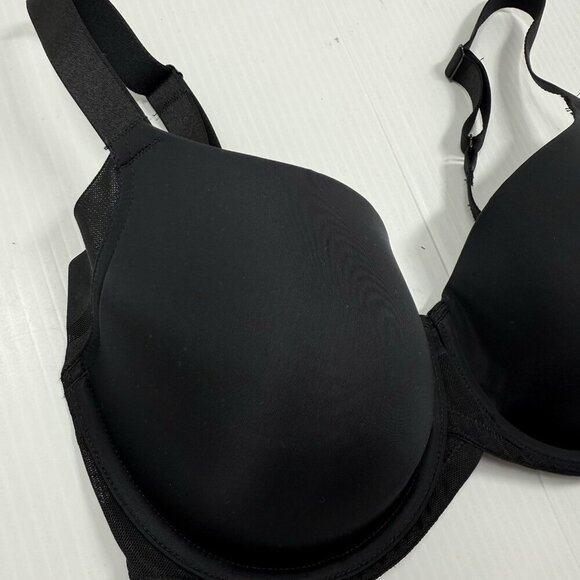 Felina Marvelous Black T-Shirt Bra Side Smoothing Underwire 34DD Seamless - Picture 5 of 8